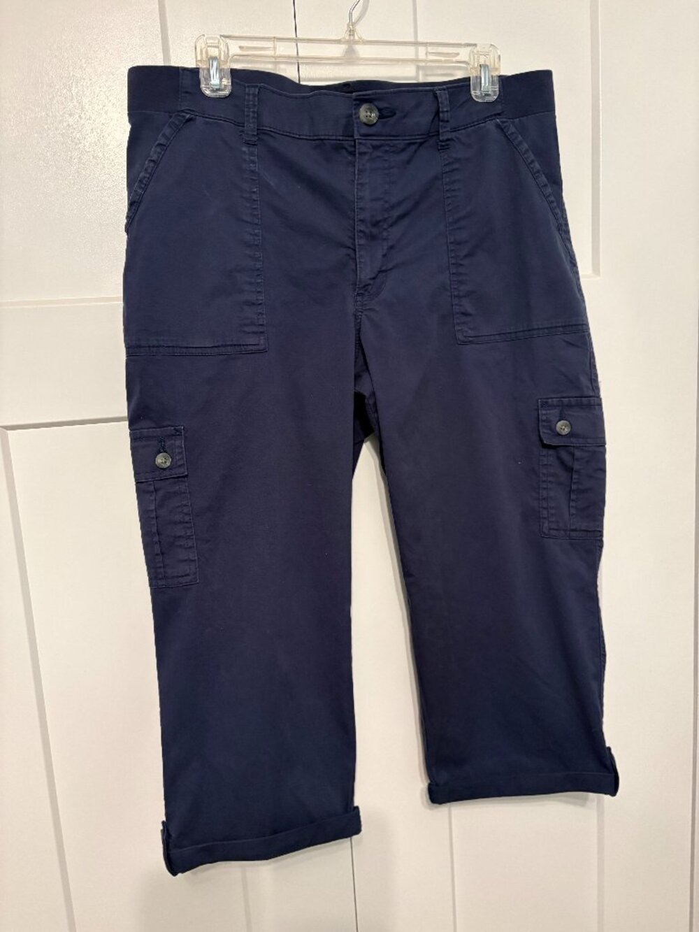 GUC Lee Women's Ultra Lux Comfort with Flex-to-Go Cargo Capri Pant, sz 16